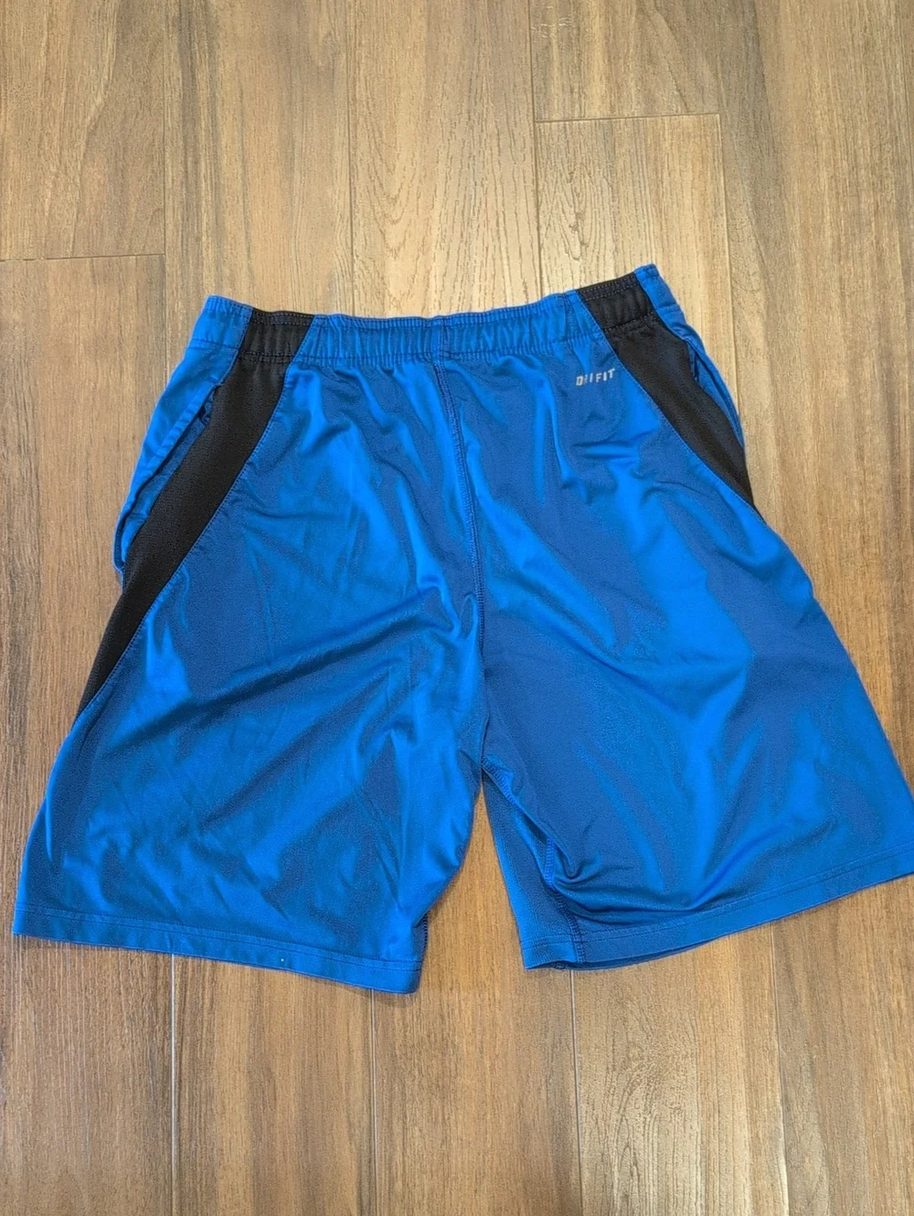 Nike Dri Fit Men's Bright Blue Athletic Shorts with Gray Accent